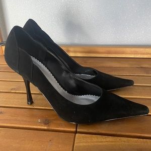 BCBGIRLS Black Suede High Heel Shoes Womens 9